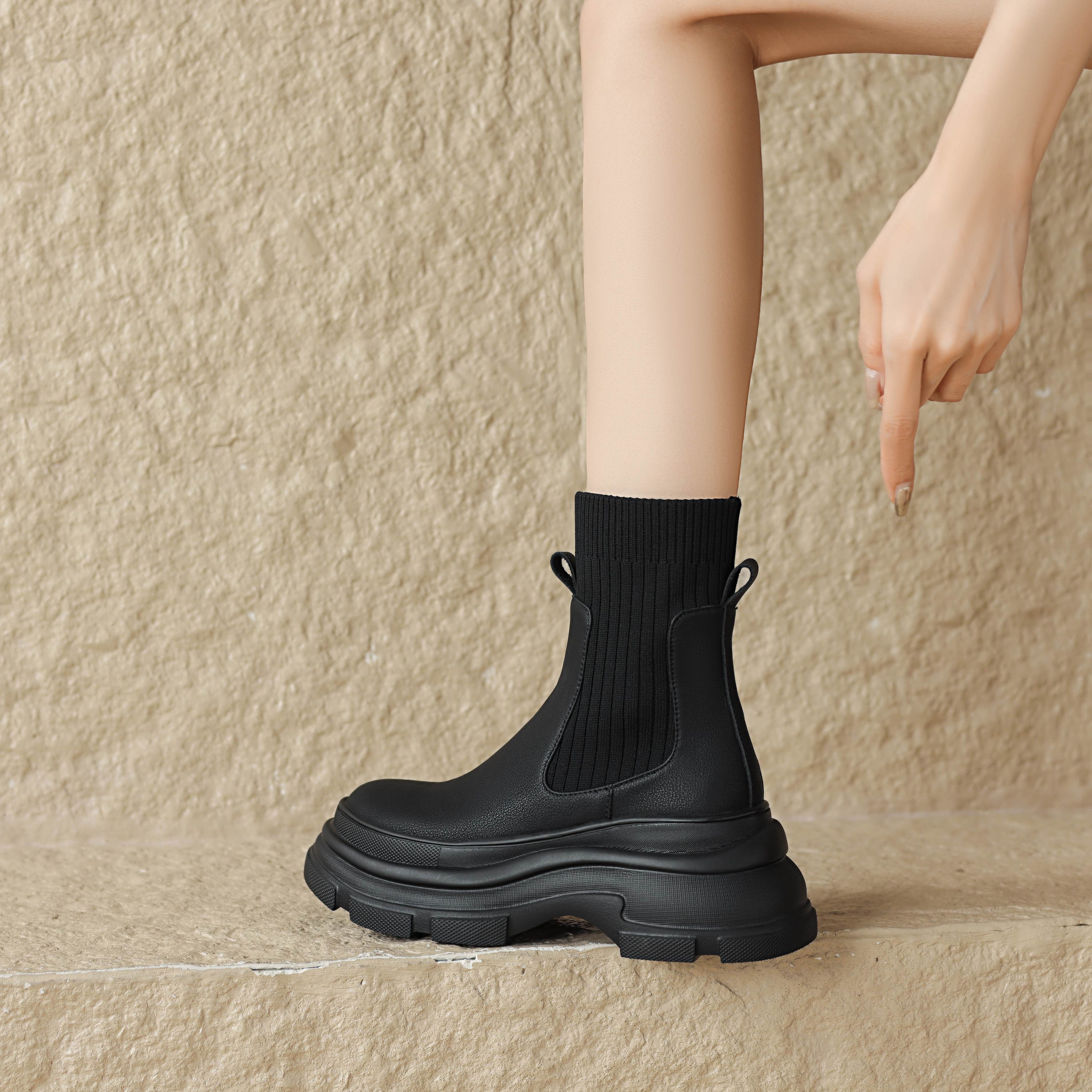 Autumn Boots Color Black Size 5.5 for Women