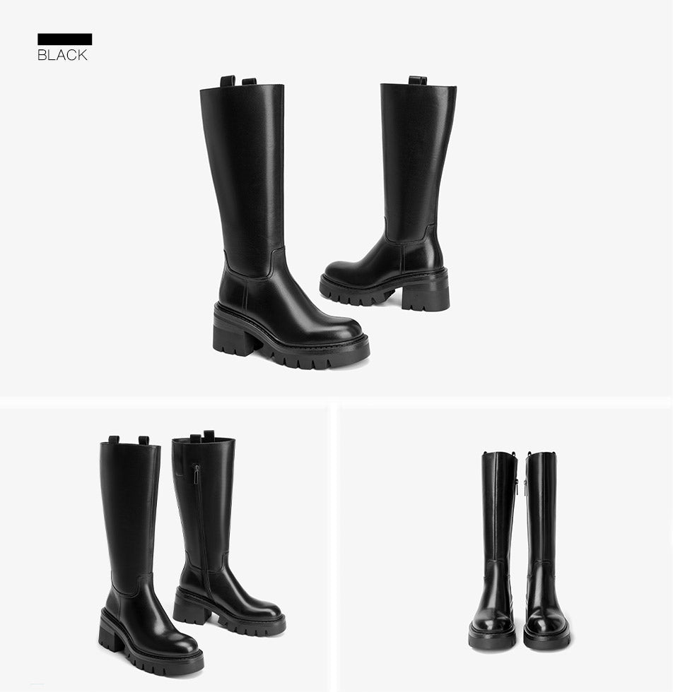 Knee High Boots Color Black Size 7 for Women
