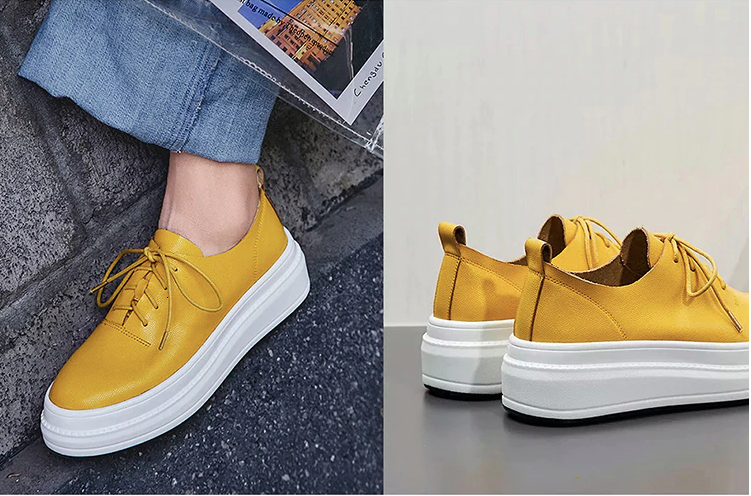 walking sneaker color yellow size 5.5 for women