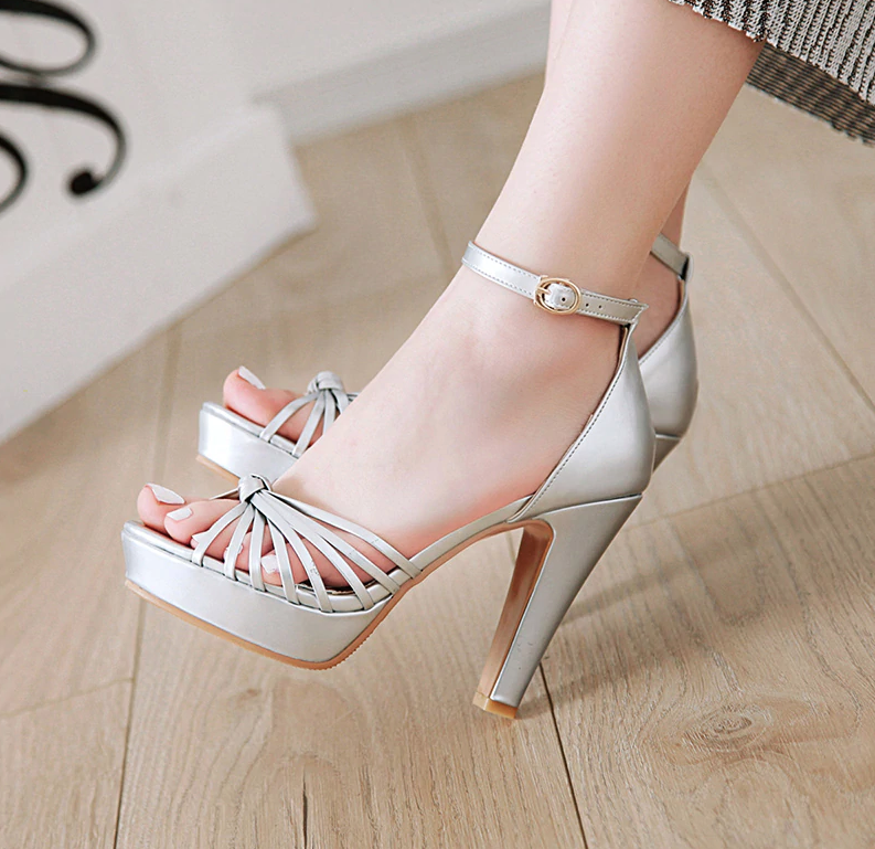elegant sandals color silver size 6 for women