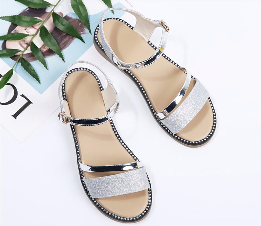 Saavedra Sandals Shoe Women's Sandals Cheap Shoes from Ultra Seller Silver Color Online Store