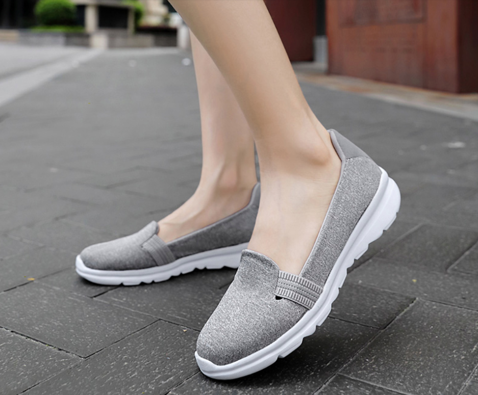 breathable flats shoes color gray size 8 for women