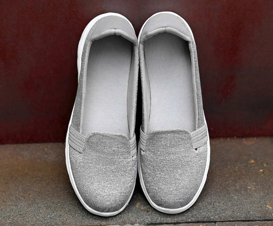 walking flats shoes color gray size 9 for women