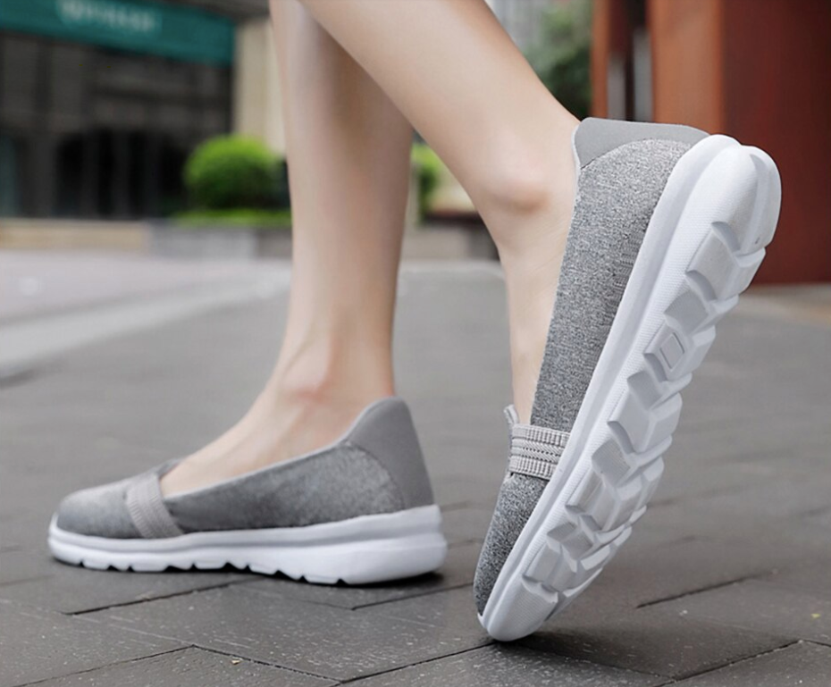 mesh flats shoes color gray size 9.5 for women