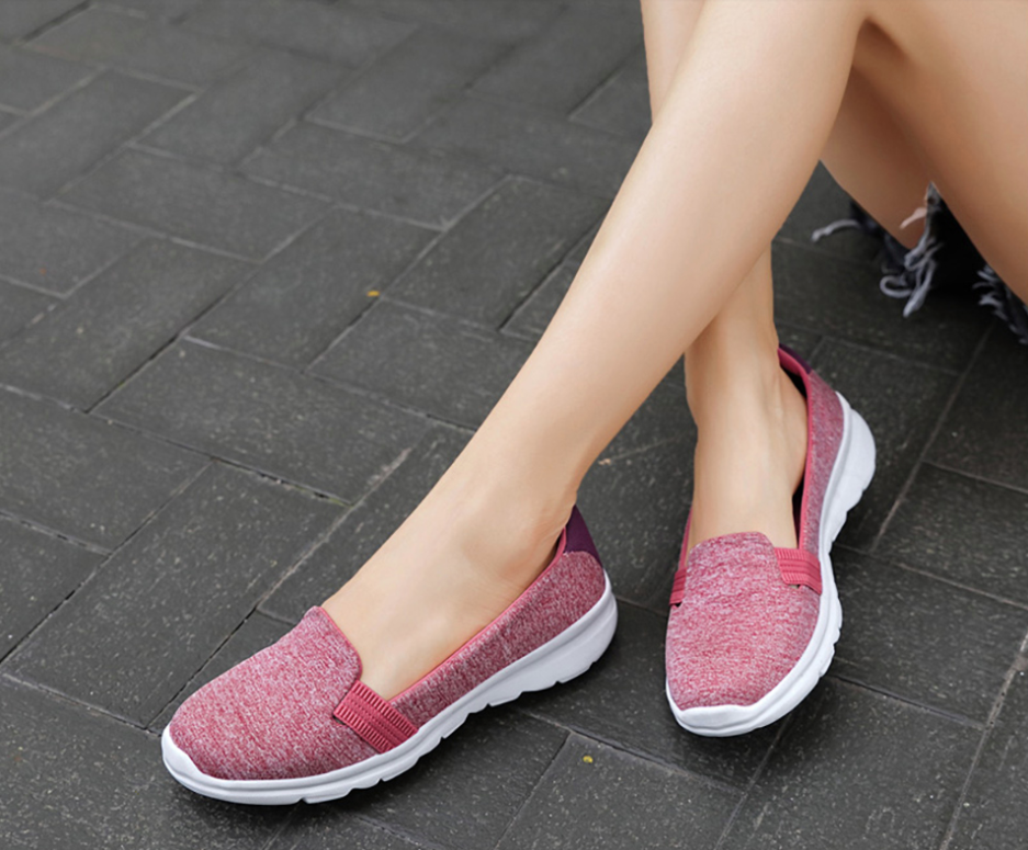 slip on flats shoes color pink size 6 for women