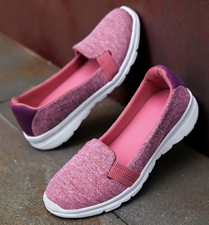 walking flats shoes color pink size 6 for women