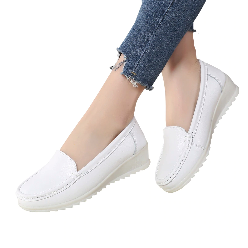 Casual Loafer Shoes Color White Size 6 for Women