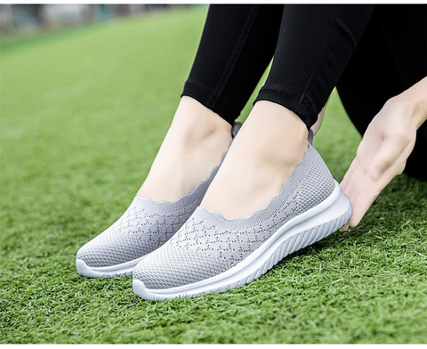 Breathable Loafer Color Gray Size 9 for Women