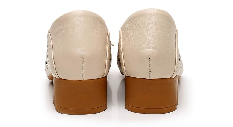 square heel pumps shoes color beige size 6 for women