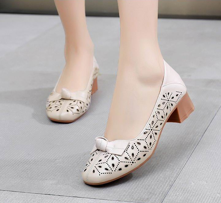 slip on pumps shoes color beige size 9 for women