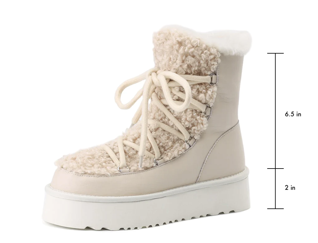 Hana snow platform boots color black size 7 for women