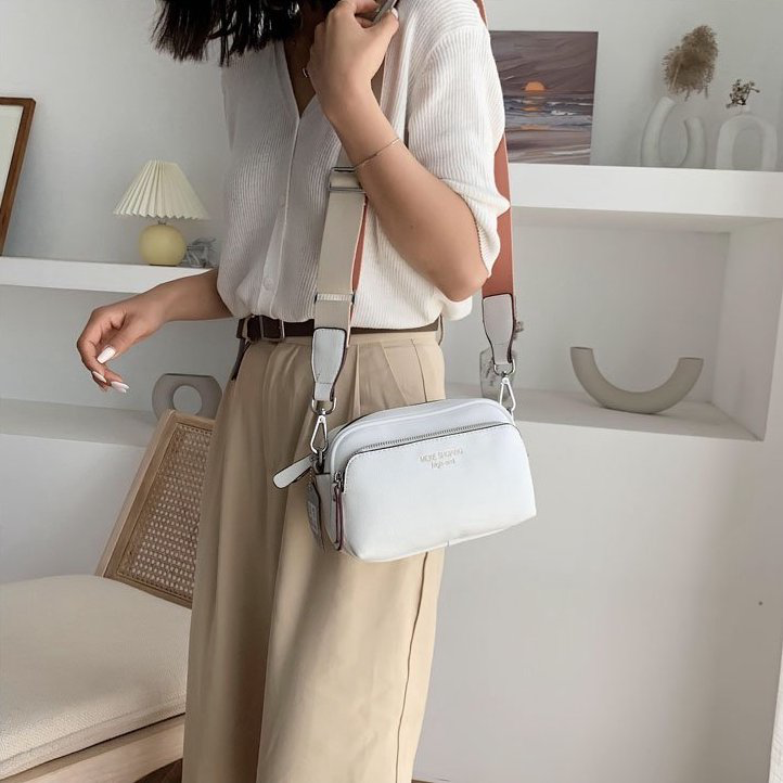 adjustable shoulder handbag color beige small for women