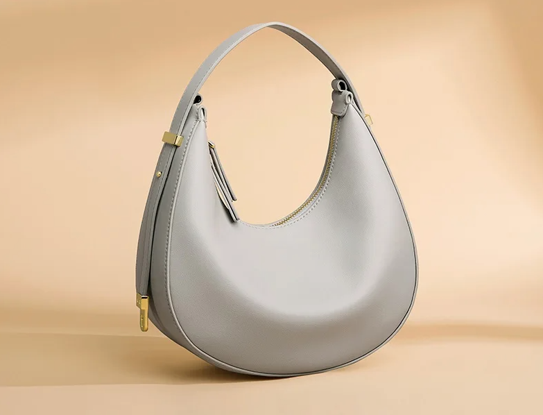 elegant handbag color gray small for women