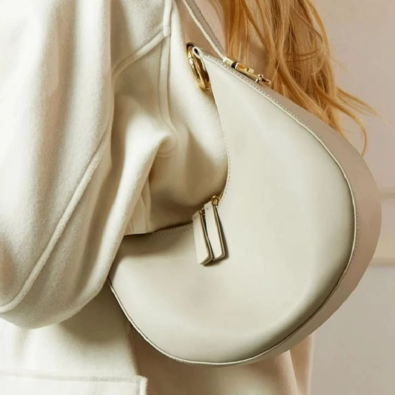 luxury handbag color gray small for women