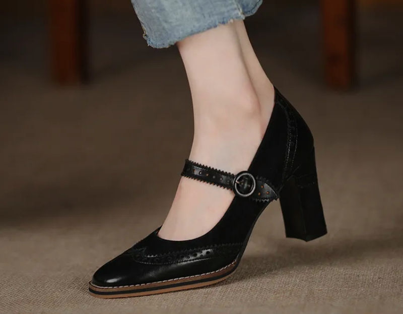 square toe pumps shoes color black size 8.5 for women