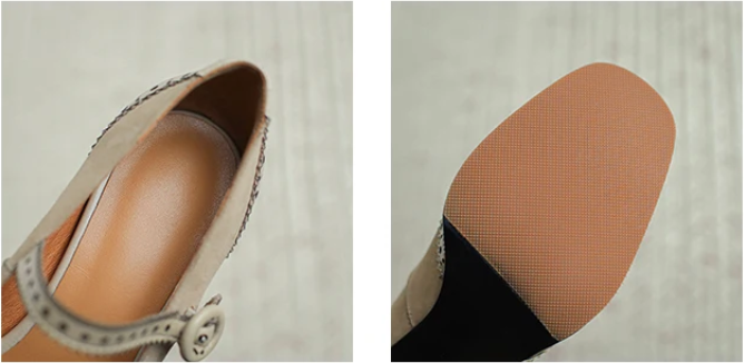 anti slip pumps shoes color apricot size 7 for women