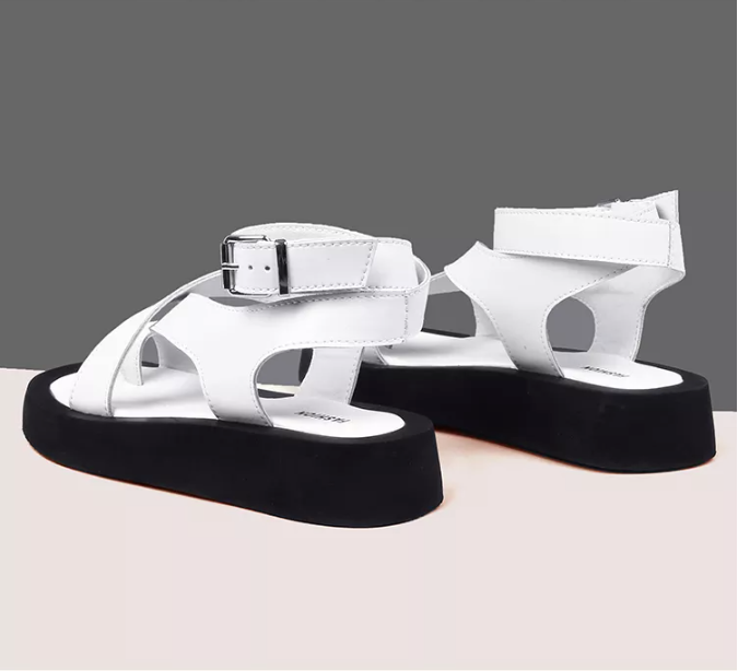 platform sandals color white size 9.5 for women