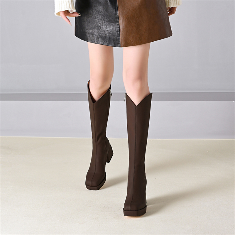 long boots color brown size 7 for women