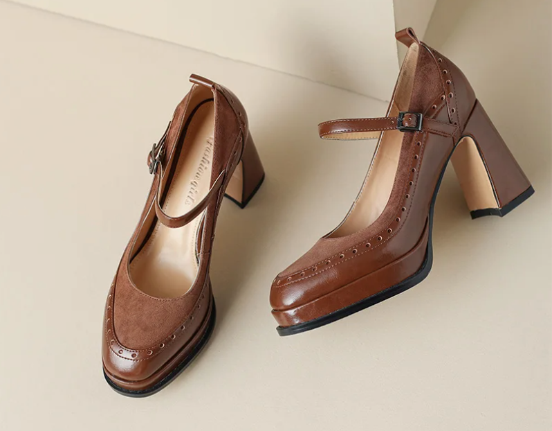 office pump shoes color brown size 9 for women