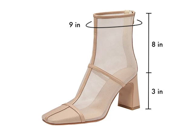 mesh boots color apricot size 5 for women