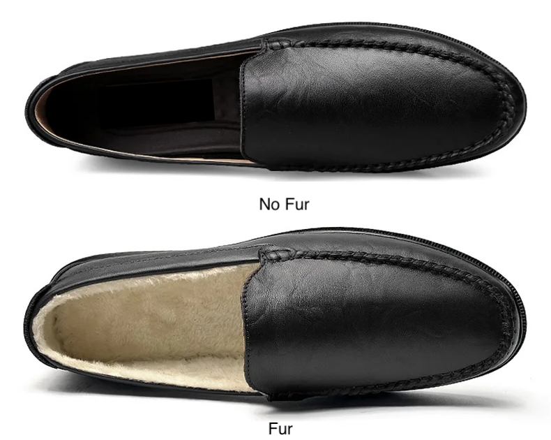 Winter loafers luxury shoes color black size 6.5 for men