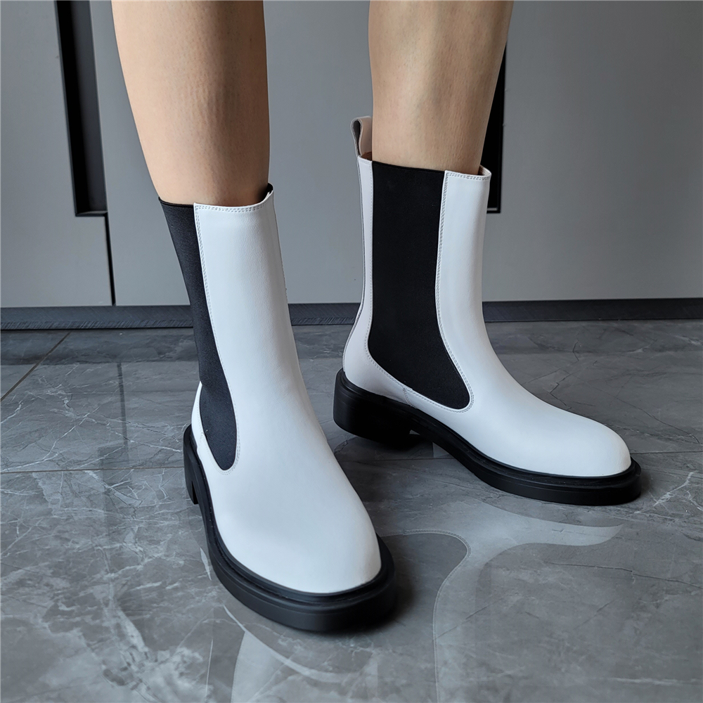 platform autumn boots color white size 8.5 for women