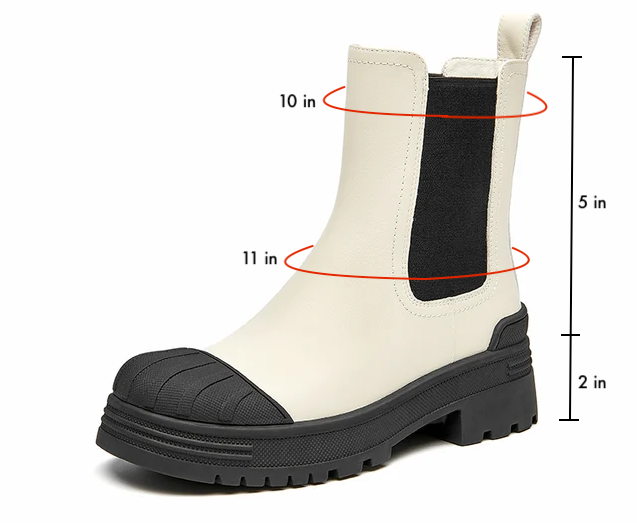 fall platform boots color beige size 5.5 for women