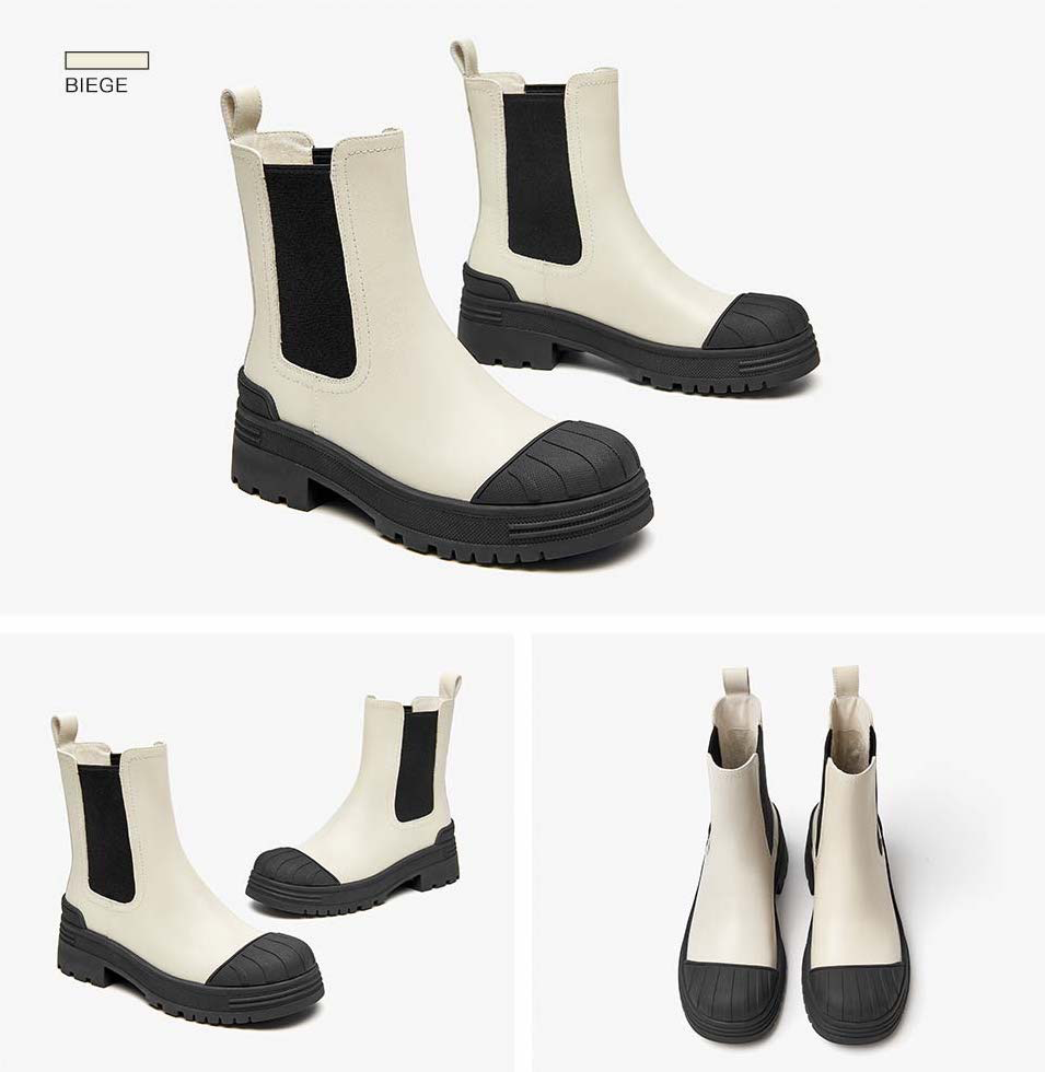 square heel platform boots color beige size 6 for women