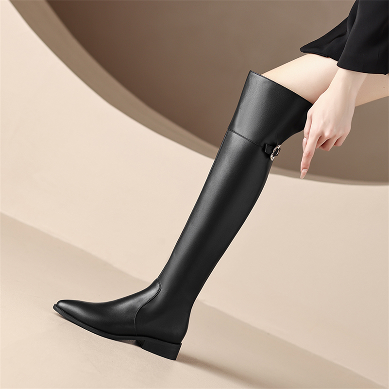 over the knee boots color black size 7 for women