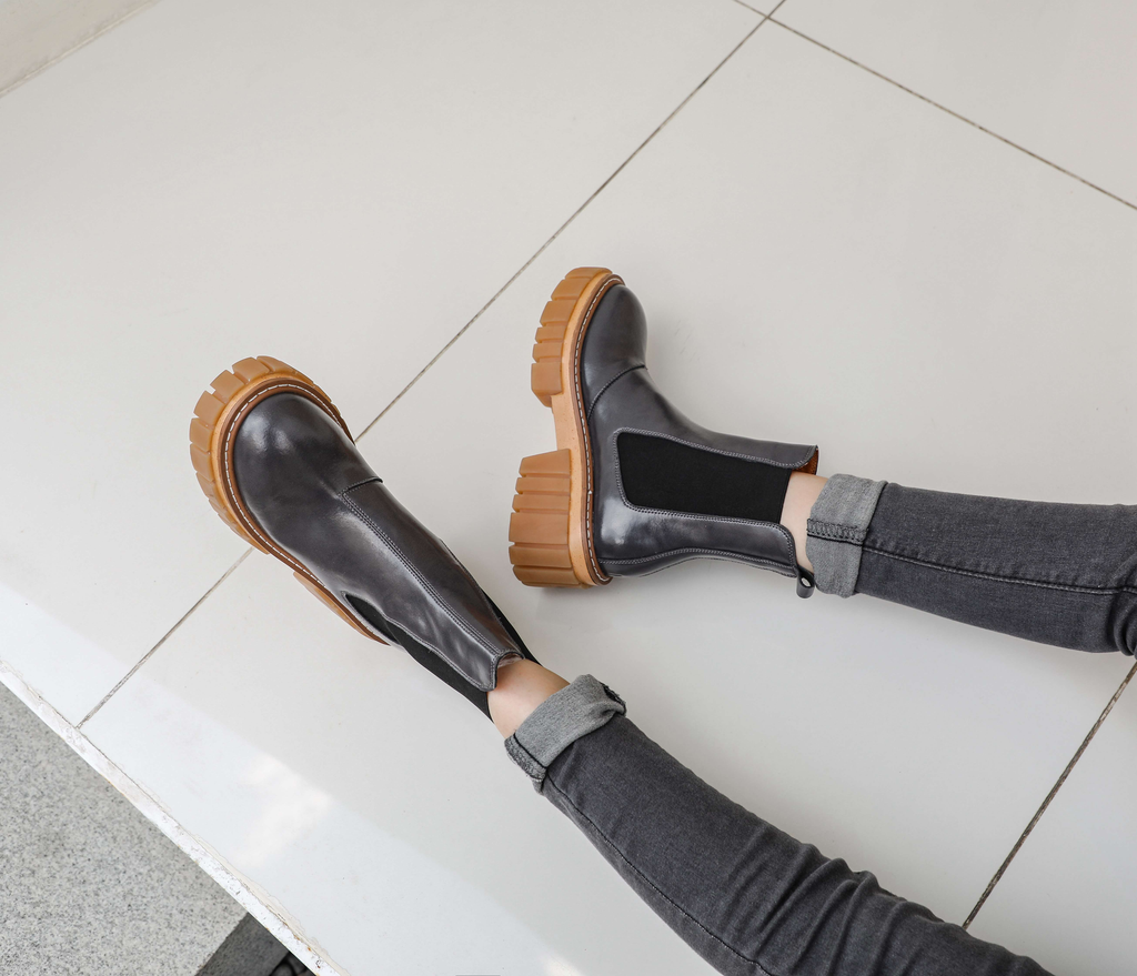 platform boots color gray size 6 for women