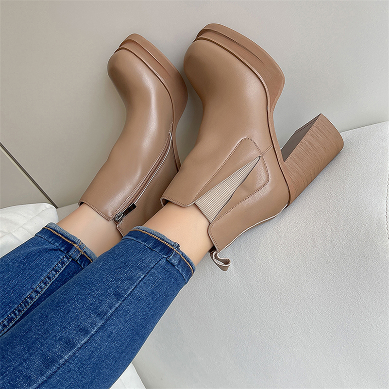 fall boots color apricot size 9 for women
