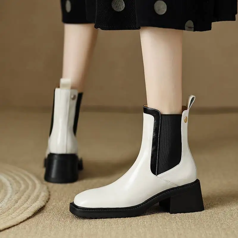 ankle boots color white size 5 for women