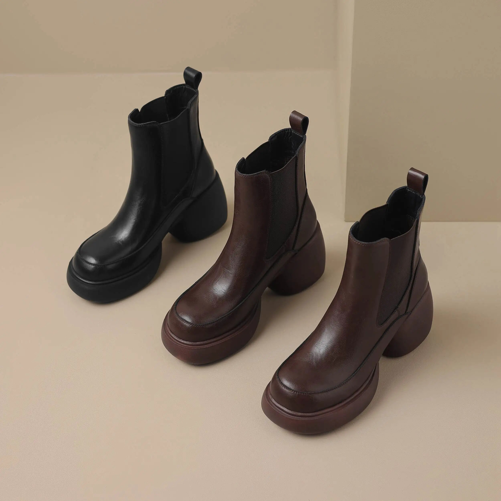 platform boots color brown size 5 for women