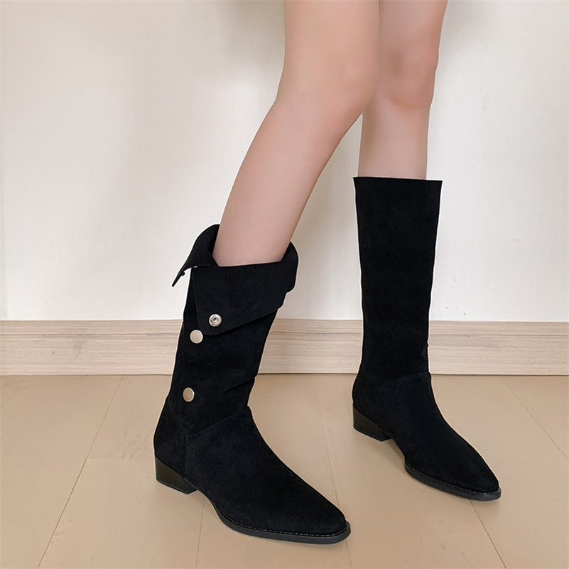 square toe boots color black size 8 for women