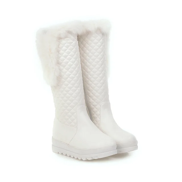 platform boots color white size 7 for women