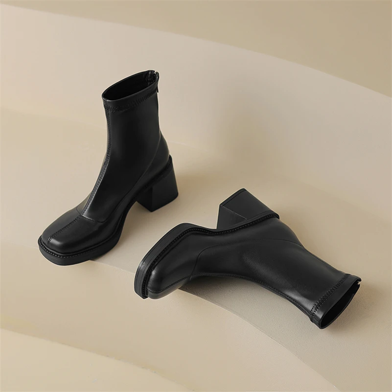 platform boots color black size 8.5 for women