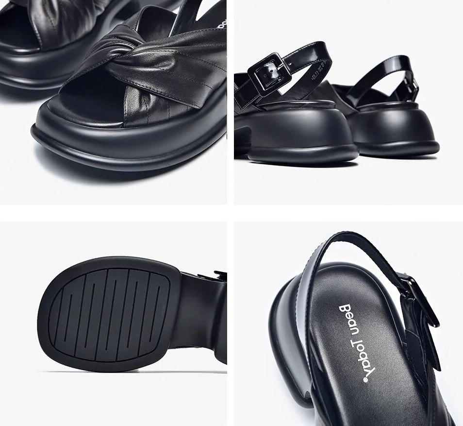 summer sandal color black size 6 for women