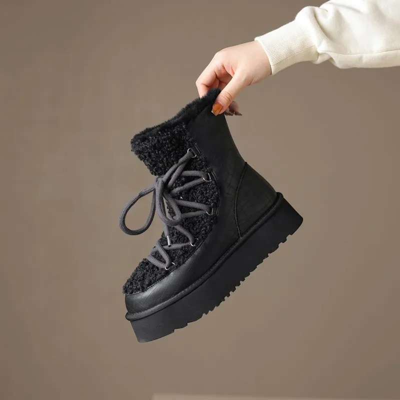 snow light boots color black size 6.5 for women