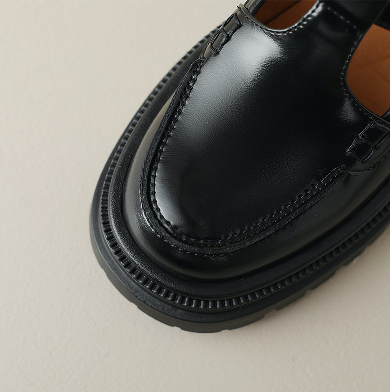 round toe platform shoes color black size 5 for women