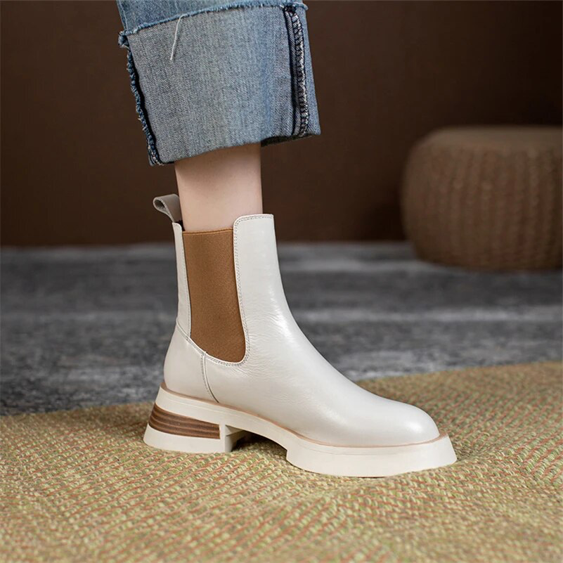 square heel boots color beige size 8 for women