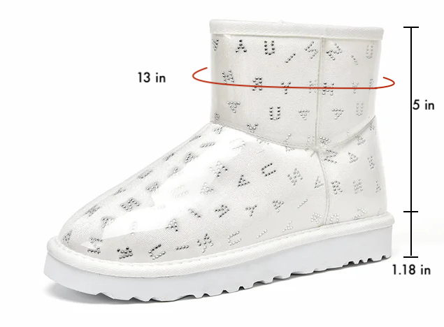 snow boots color white size 5 for women