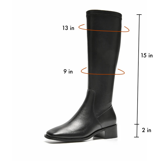high quality leather boots color black size 5 for women
