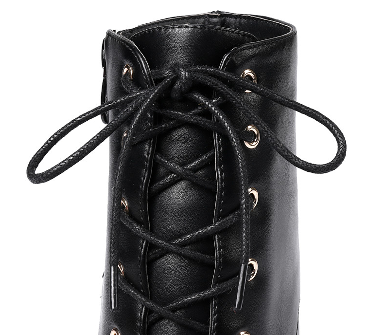 lace up boots color black size 10 for women