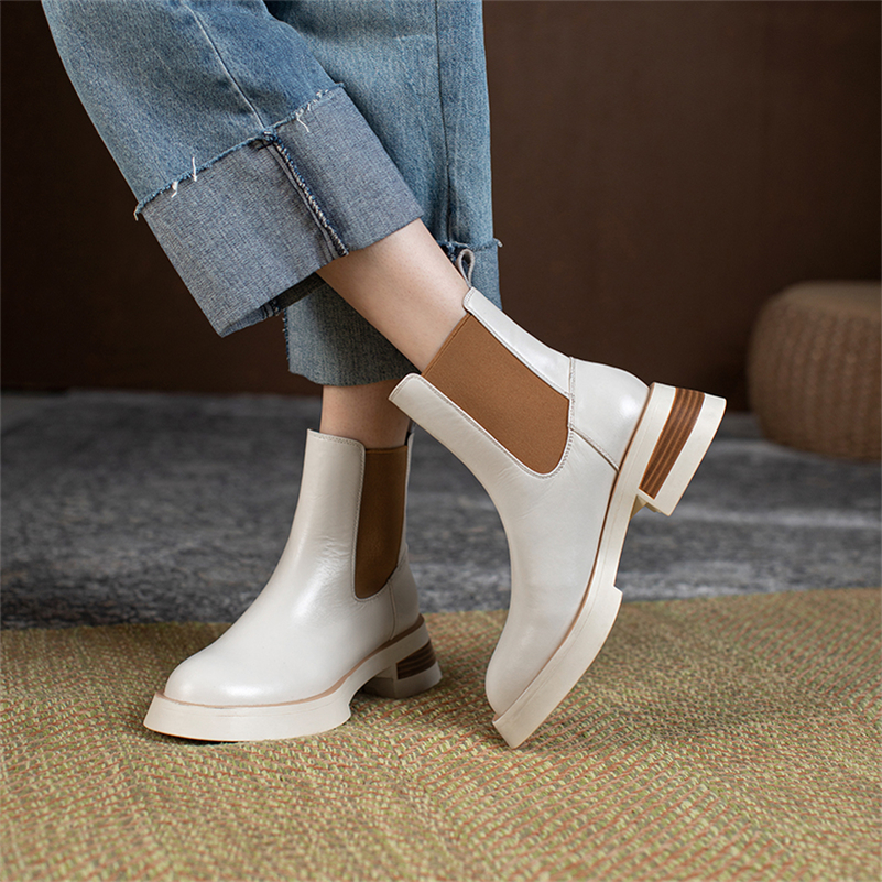 round toe boots color beige size 5.5 for women