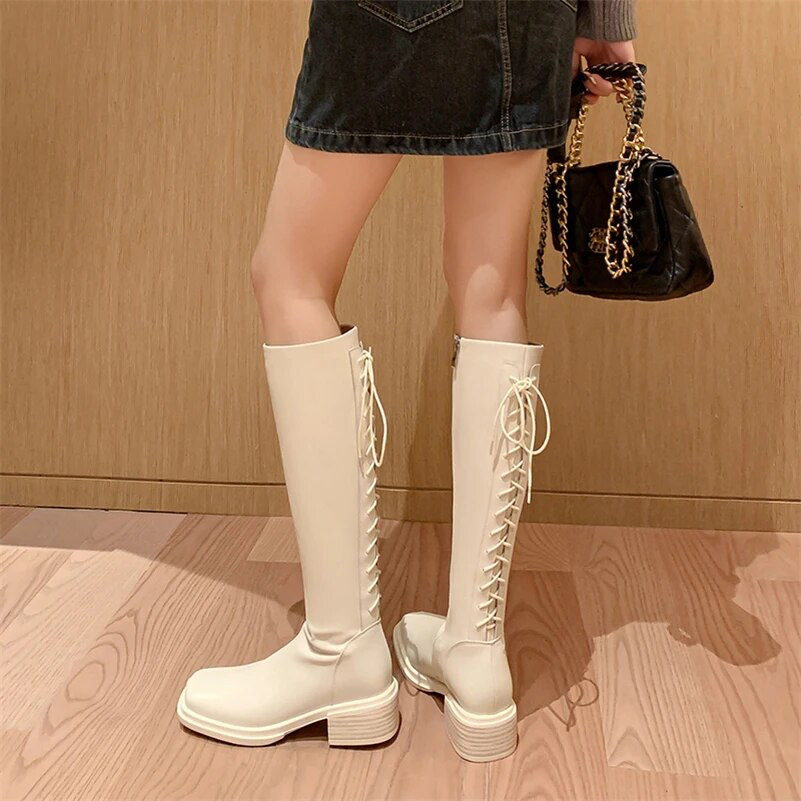 long boots color beige size 6 for women