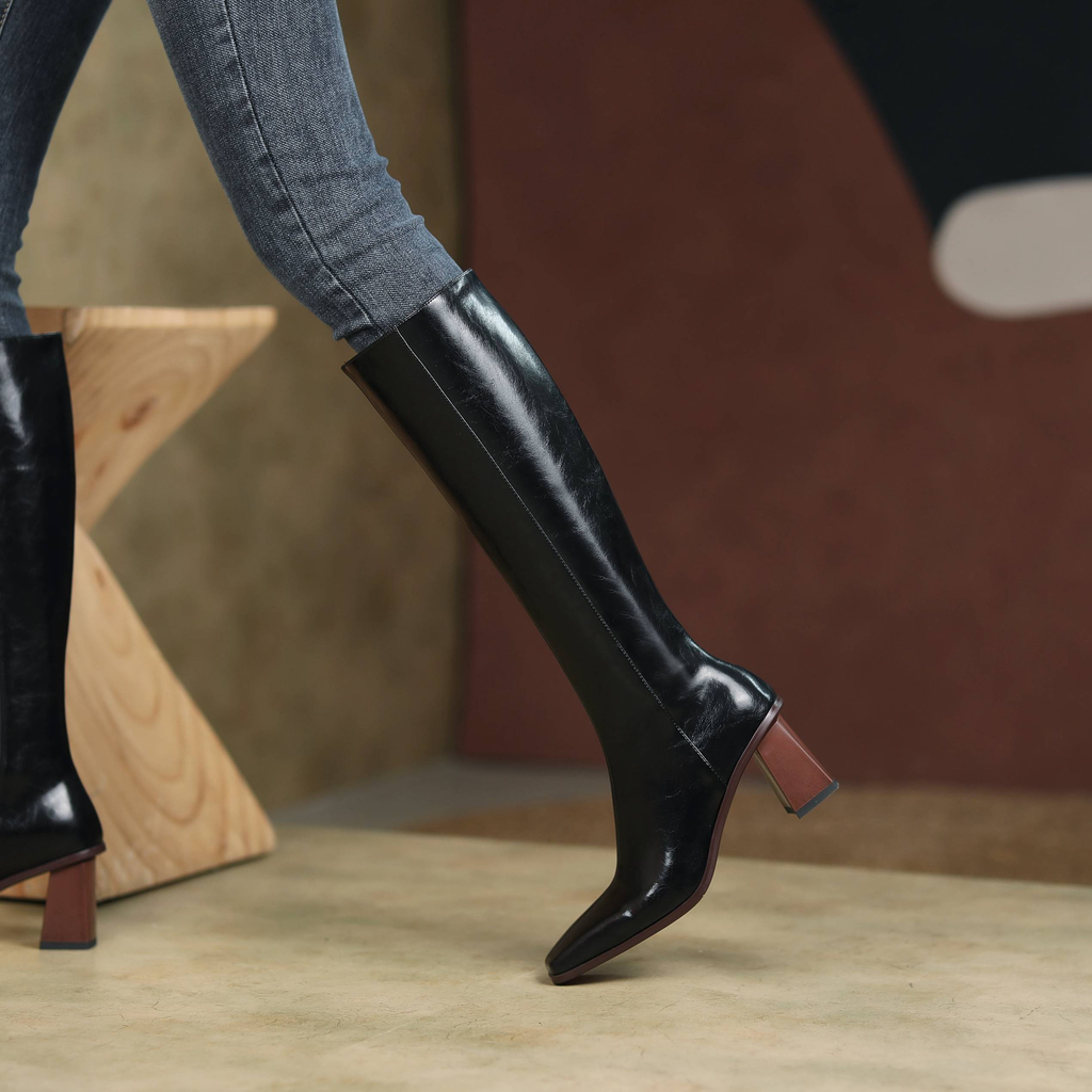 office autumn boots color black size 8 for women