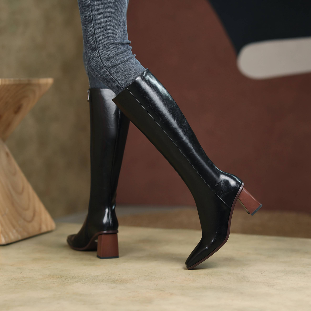 autumn boots color black size 9 for women