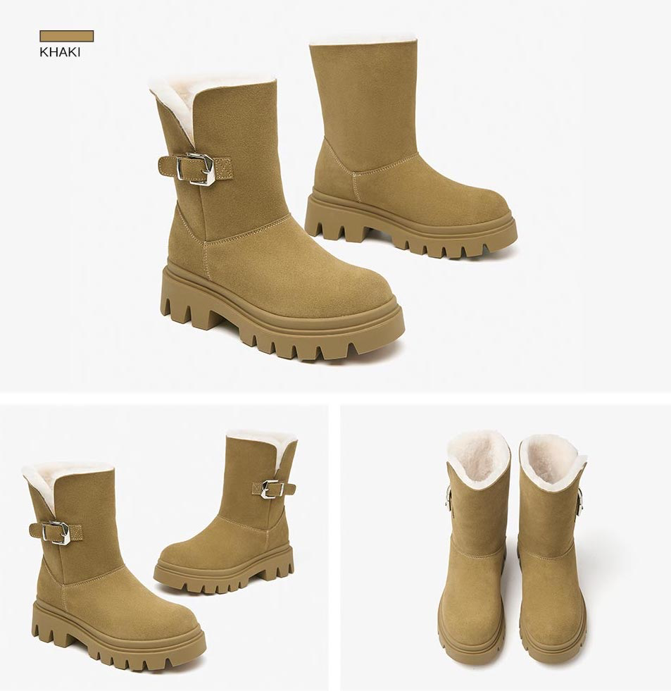 winter platform boots color khaki size 5 for women