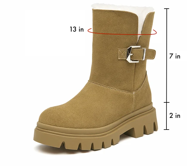 snow boots color khaki size 5 for women