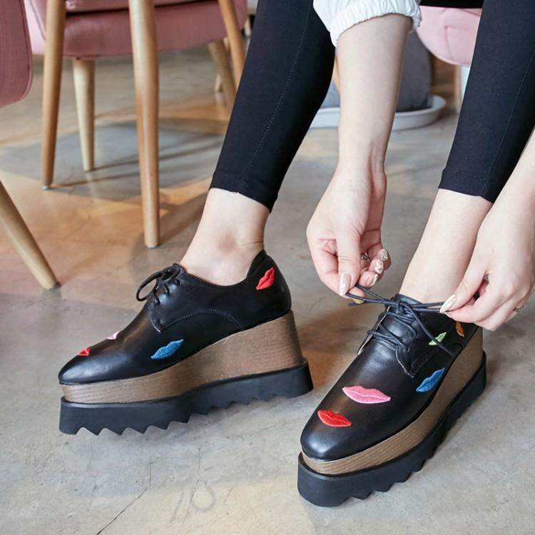 autumn platform shoes color black size 8.5 for women
